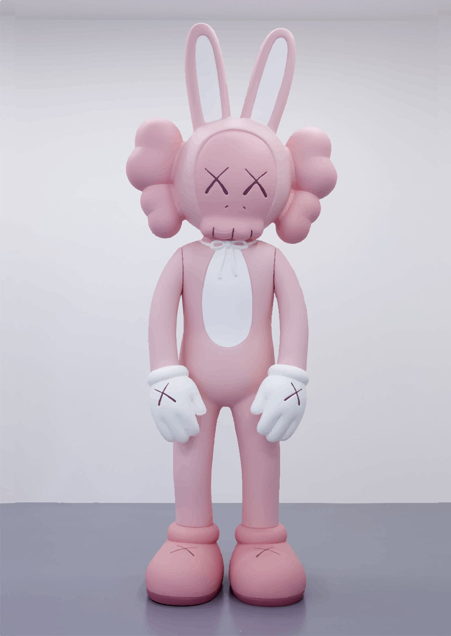 Lámina Kaws Conejo Rosa