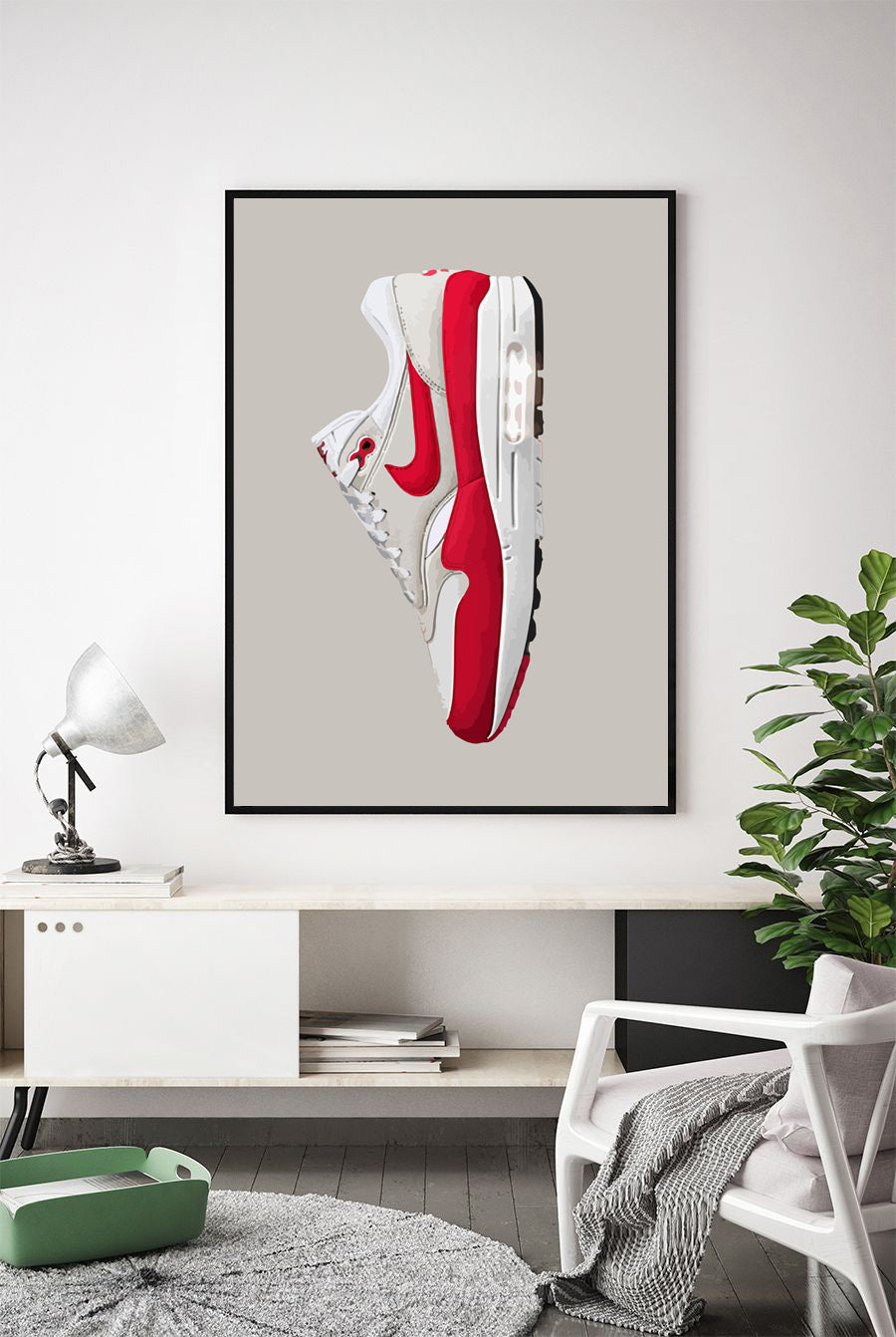 Lámina Air Max 1 OG Red (Fondo Gris)