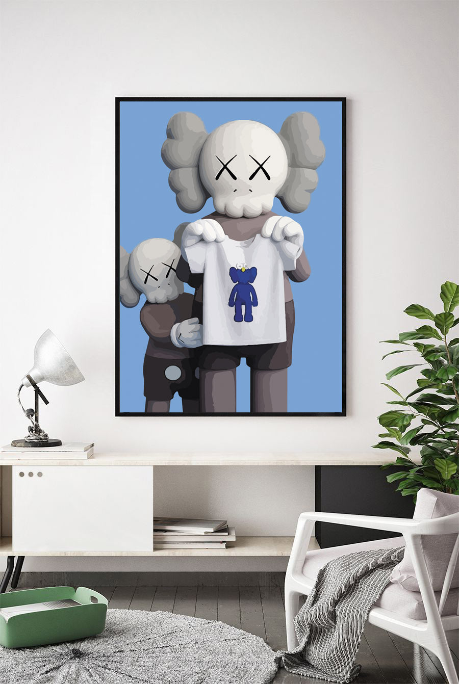 Lámina Kaws Gris con camiseta