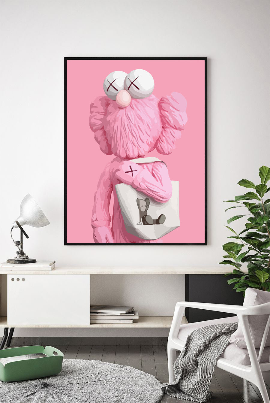 Lámina Kaws Rosa