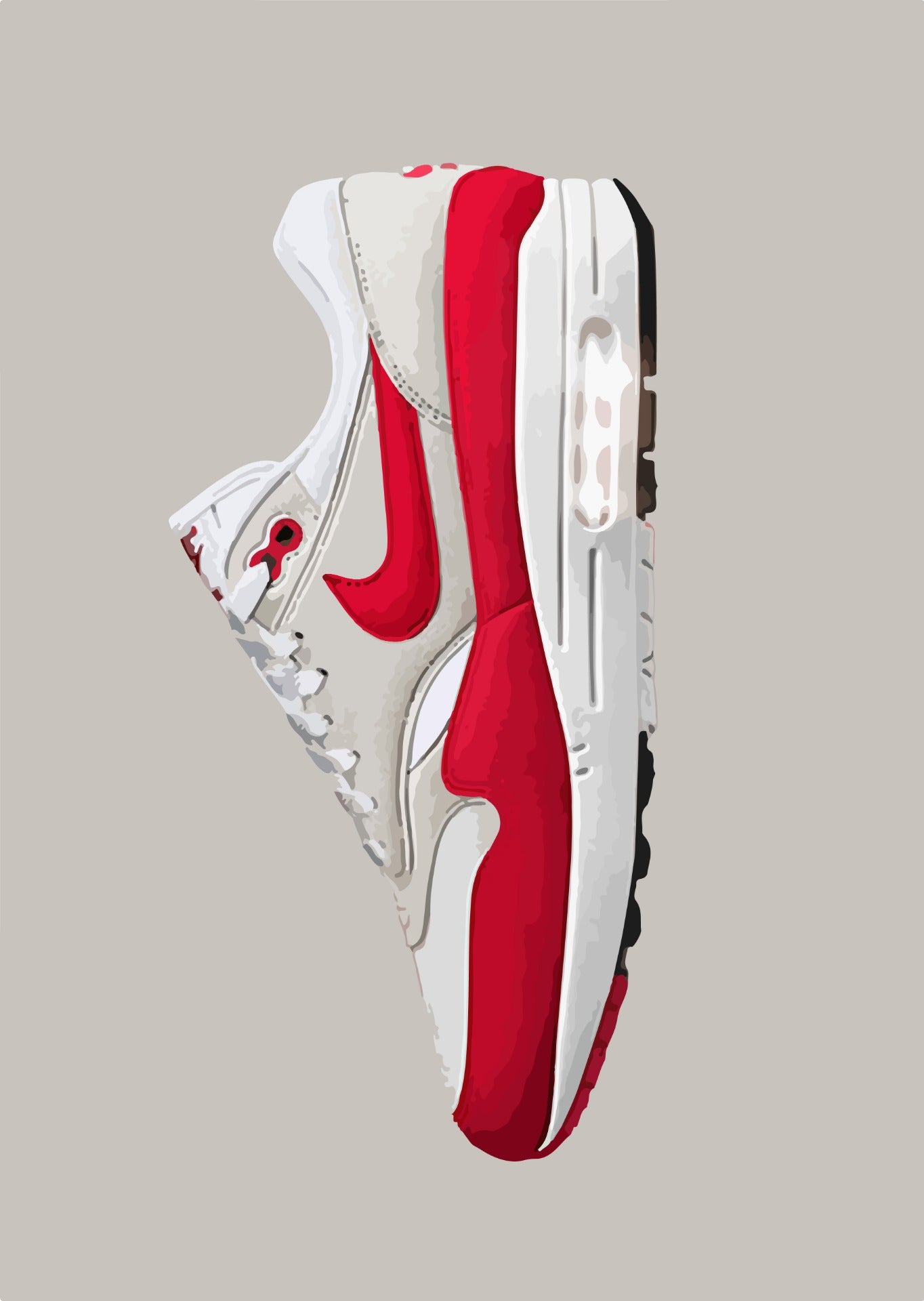 Lámina Air Max 1 OG Red (Fondo Gris)